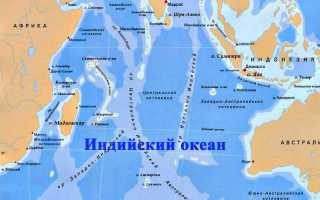 Индийский океан пересекается южным полярным кругом